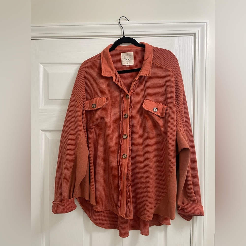 Fantastic Fawn Terracotta Waffle Knit Top